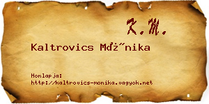 Kaltrovics Mónika névjegykártya